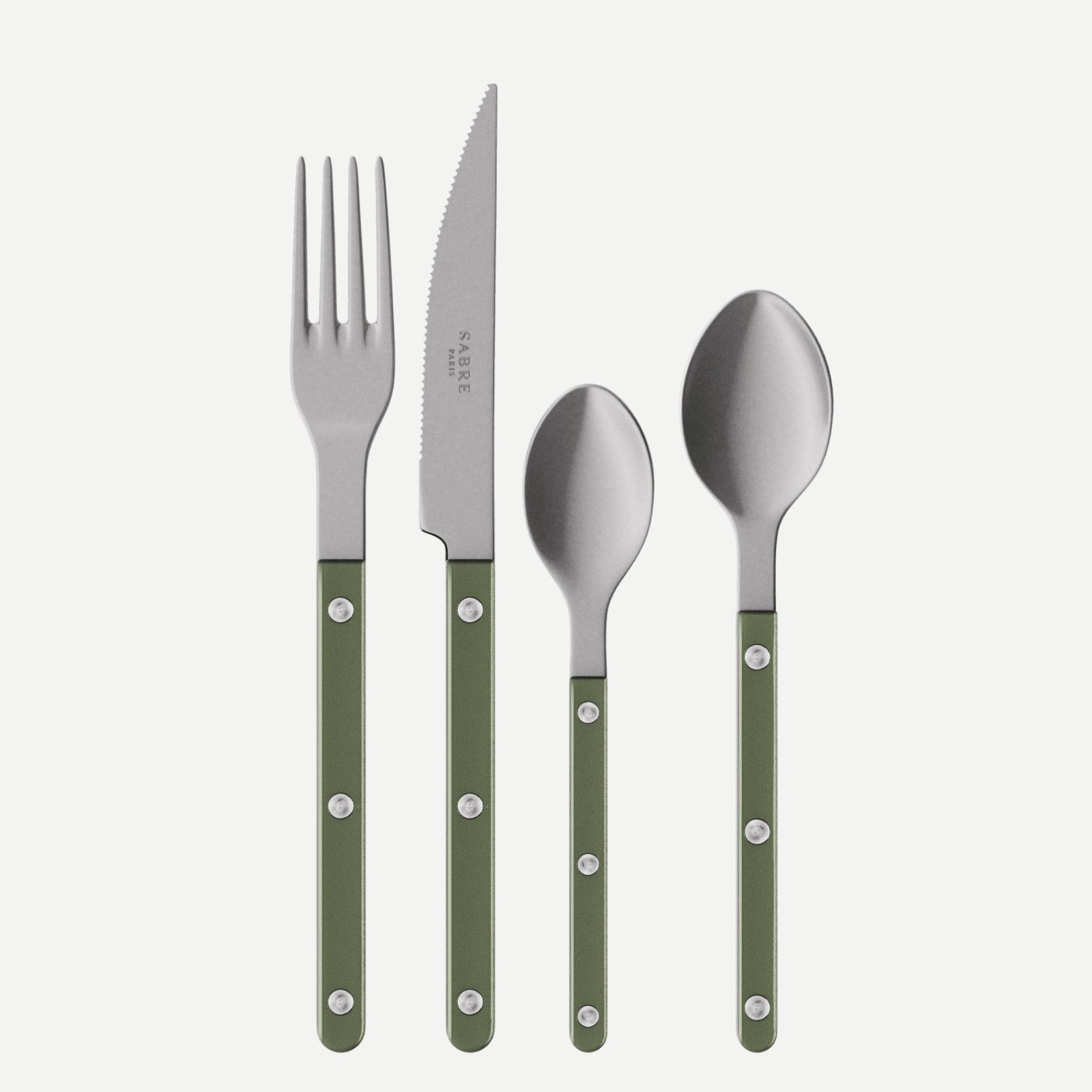 Bistrot Vintage Pearly, Dark green - 4 pieces cutlery set
