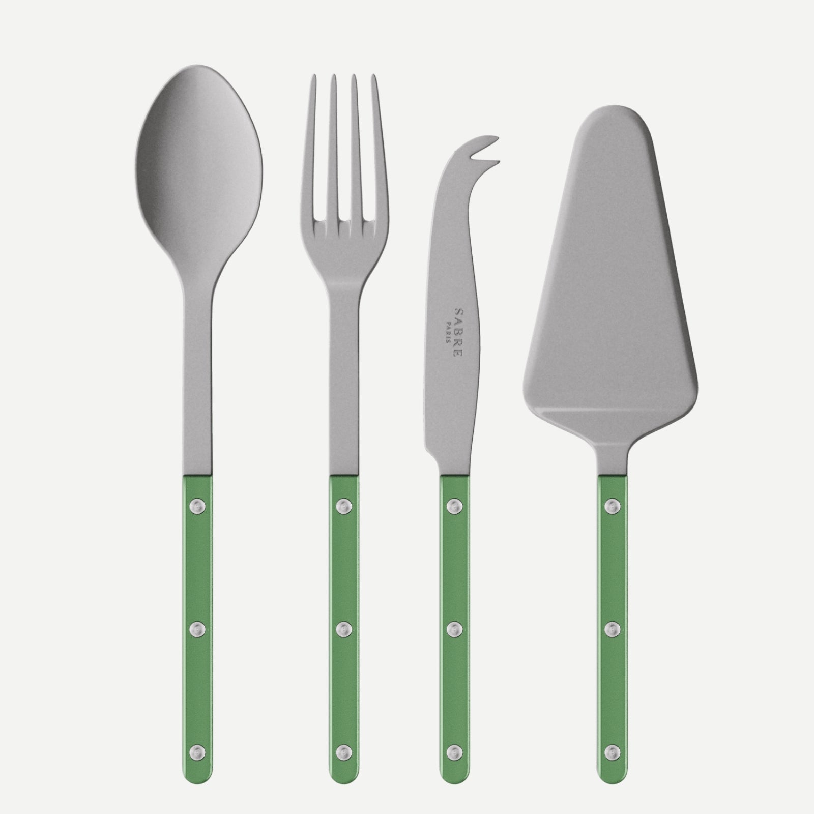 Bistrot Vintage Pearly, Garden green - Set of 4 Bistrot must-have serving pieces