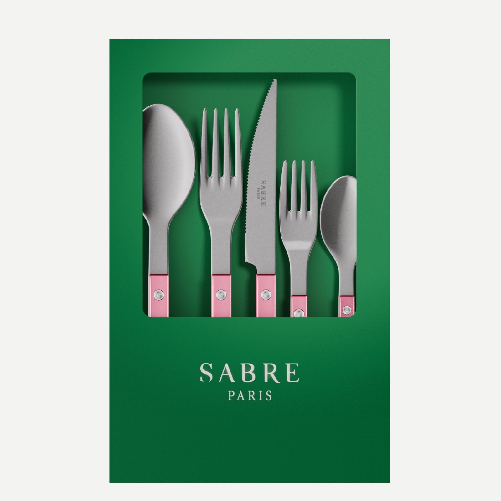 Bistrot Vintage Pearly, Soft pink - Box of 5 pieces cutlery set