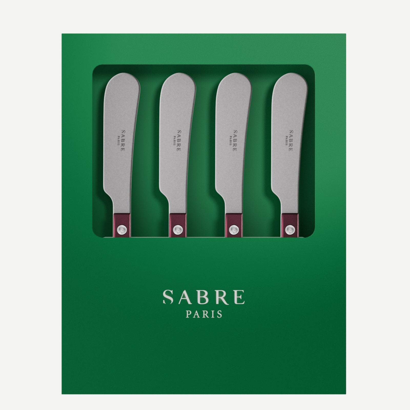 Bistrot Vintage Pearly, Aubergine - Box of 4 butter spreaders