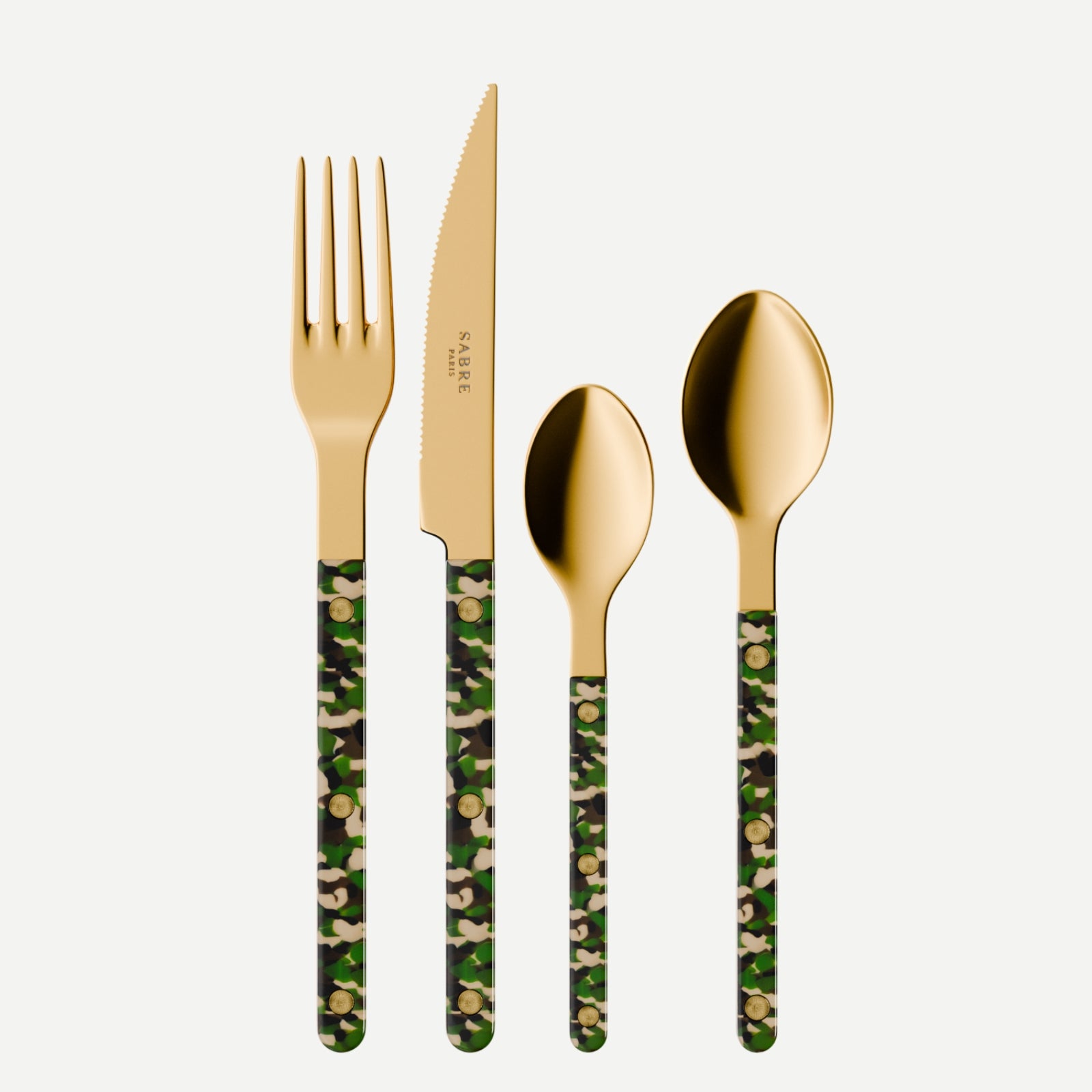 Bistrot Gold Camouflage, Camouflage - 4 pieces cutlery set