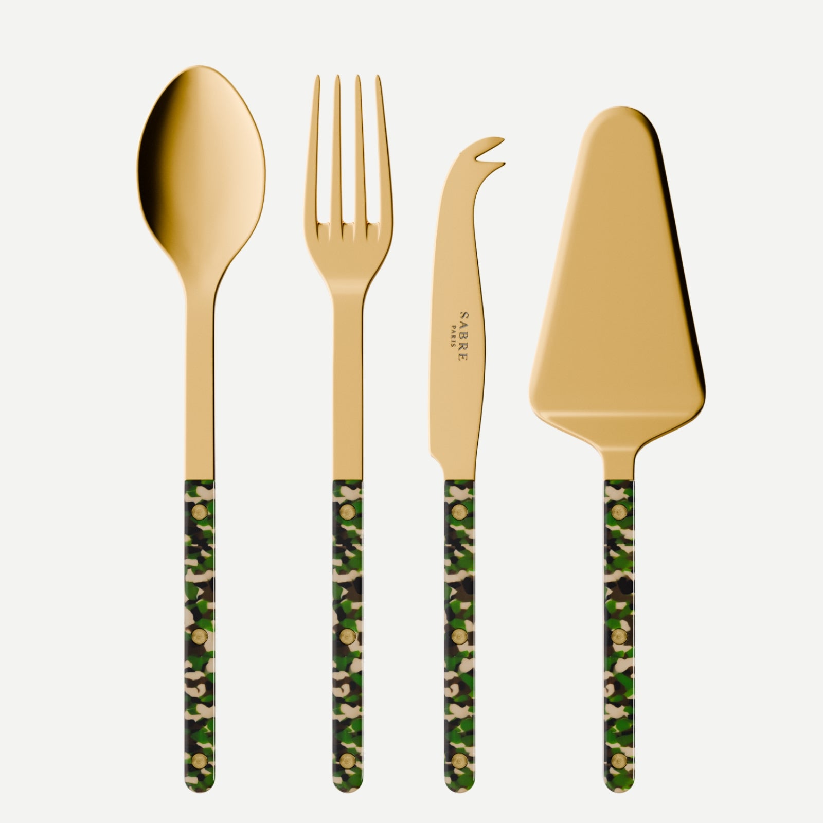 Bistrot Gold Camouflage, Camouflage - Set of 4 Bistrot must-have serving pieces