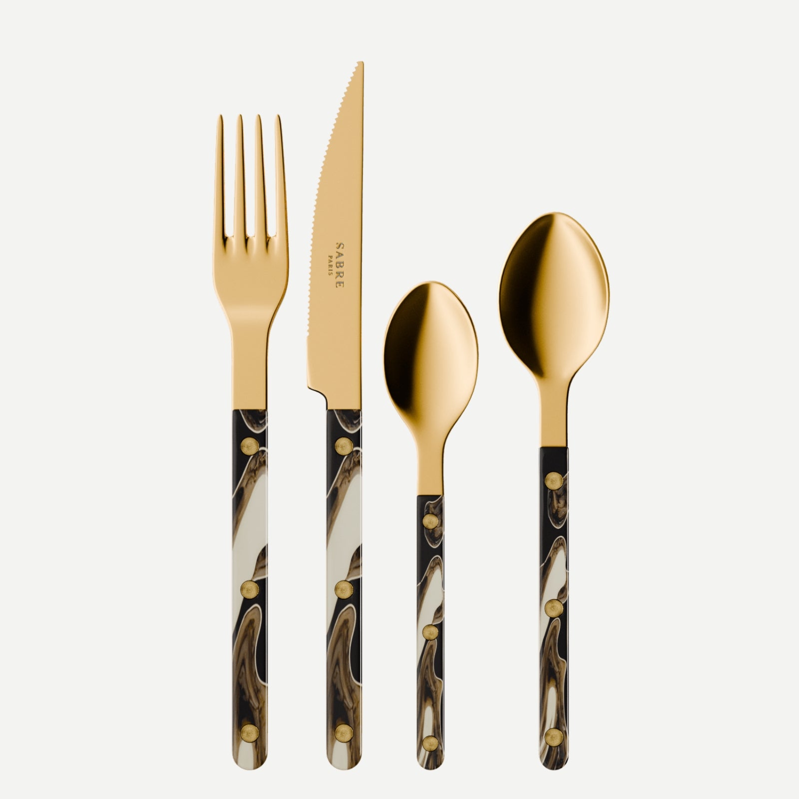 Bistrot Gold Dune, Dune Black - 4 pieces cutlery set