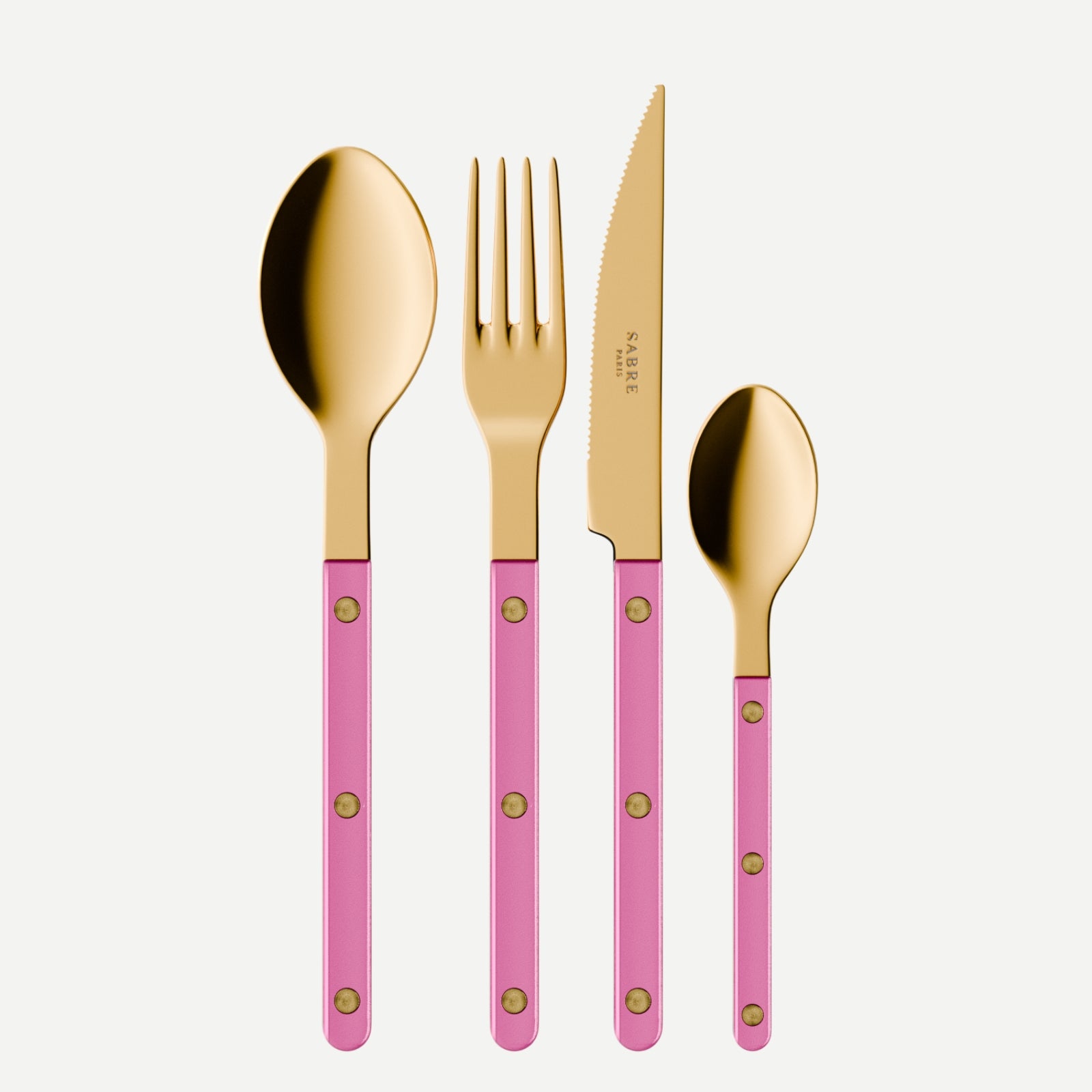 Bistrot Gold Pearly, Pink - 32 pieces cutlery set