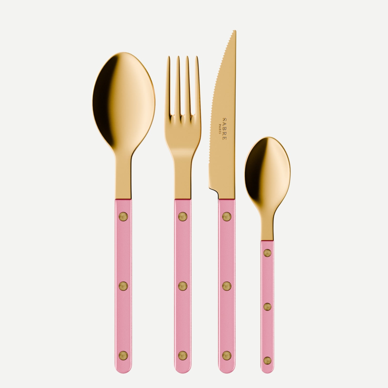 Bistrot Gold Pearly, Soft pink - 4 pieces cutlery set