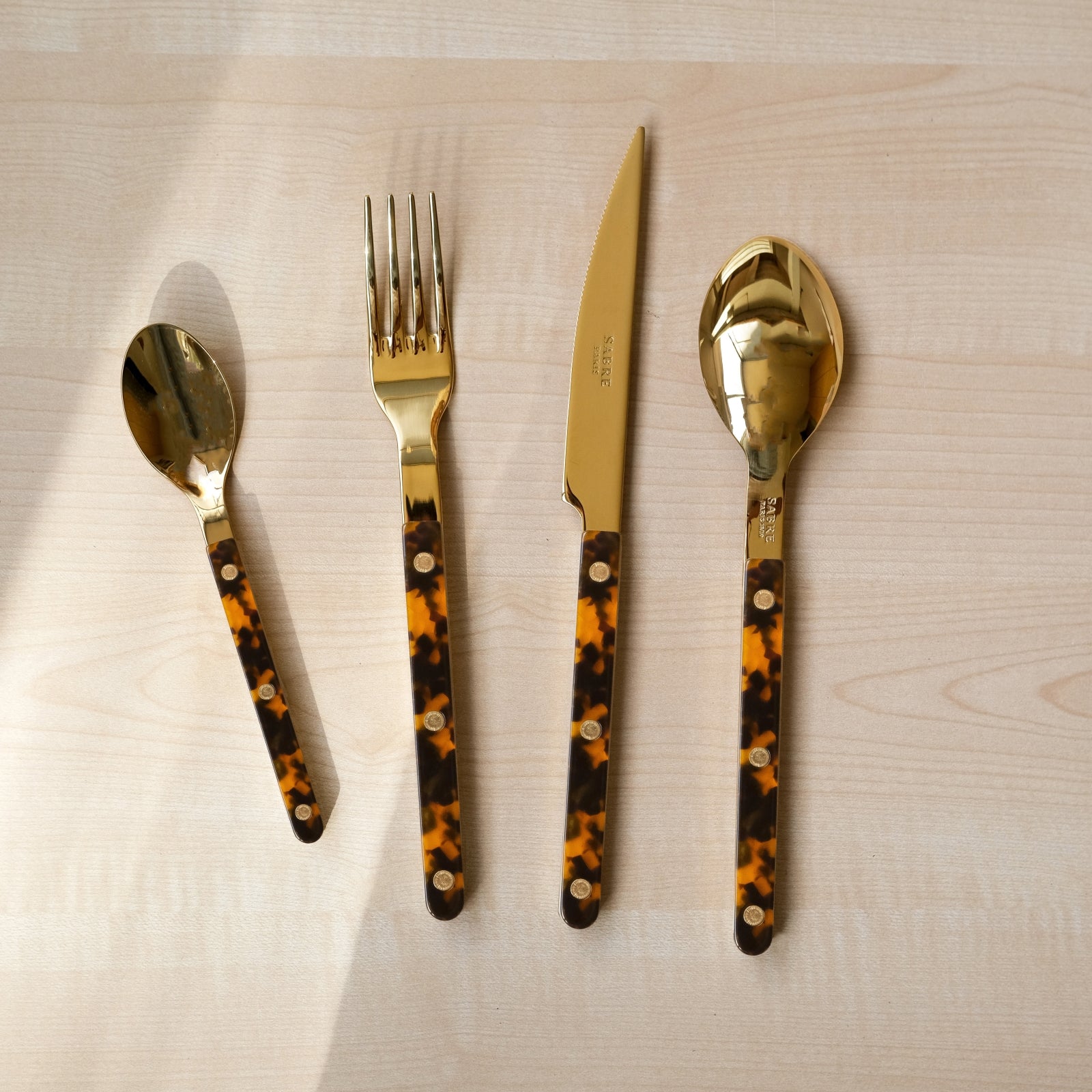 Bistrot Gold Tortoise, Faux Tortoise - 32 pieces cutlery set