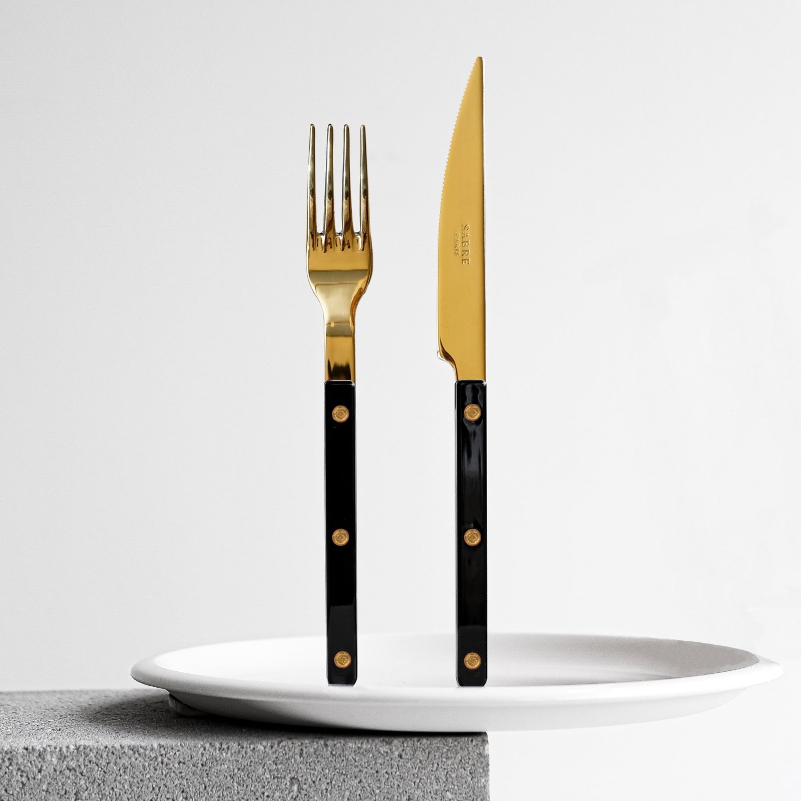 Bistrot Gold Solid, Black - Soup spoon