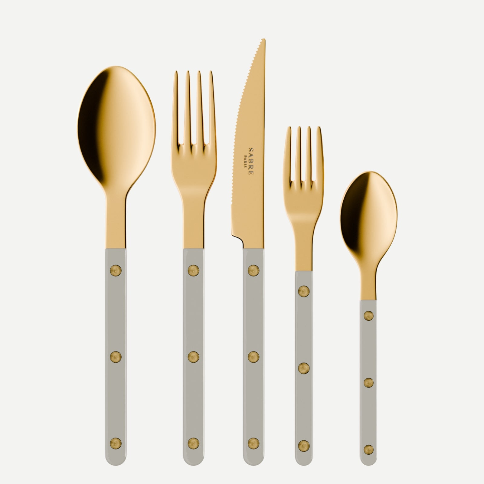 Bistrot Gold Solid, Grey - 5 pieces cutlery set