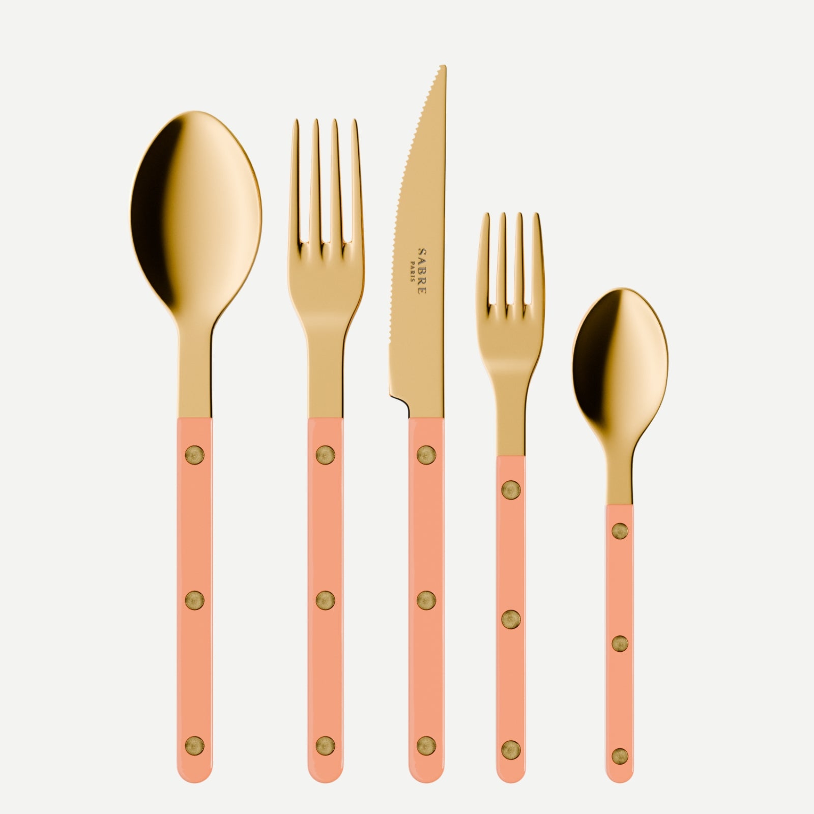 Bistrot Gold Solid, Nude Pink - 5 pieces cutlery set