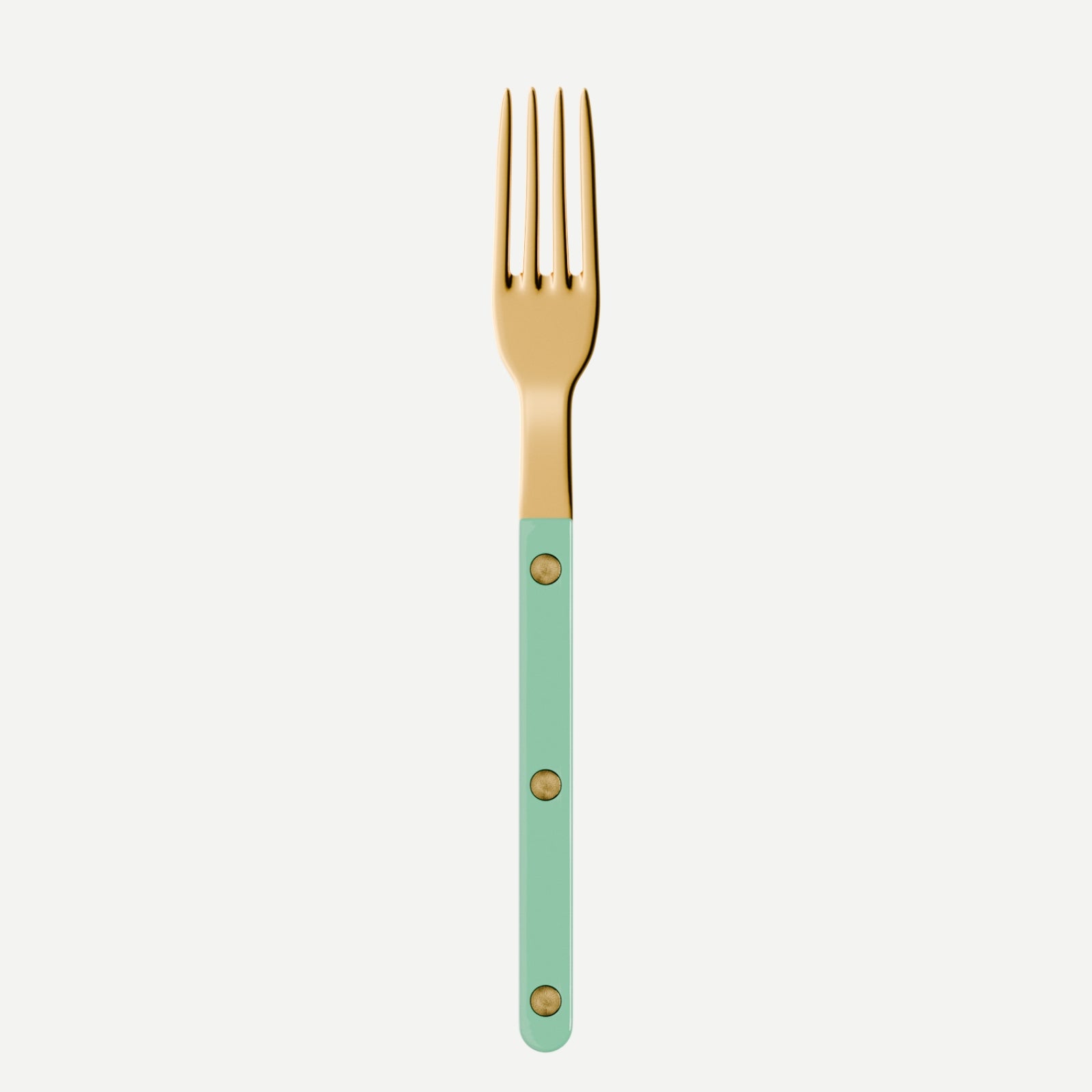Bistrot Gold color Solid, Pastel green - Small fork