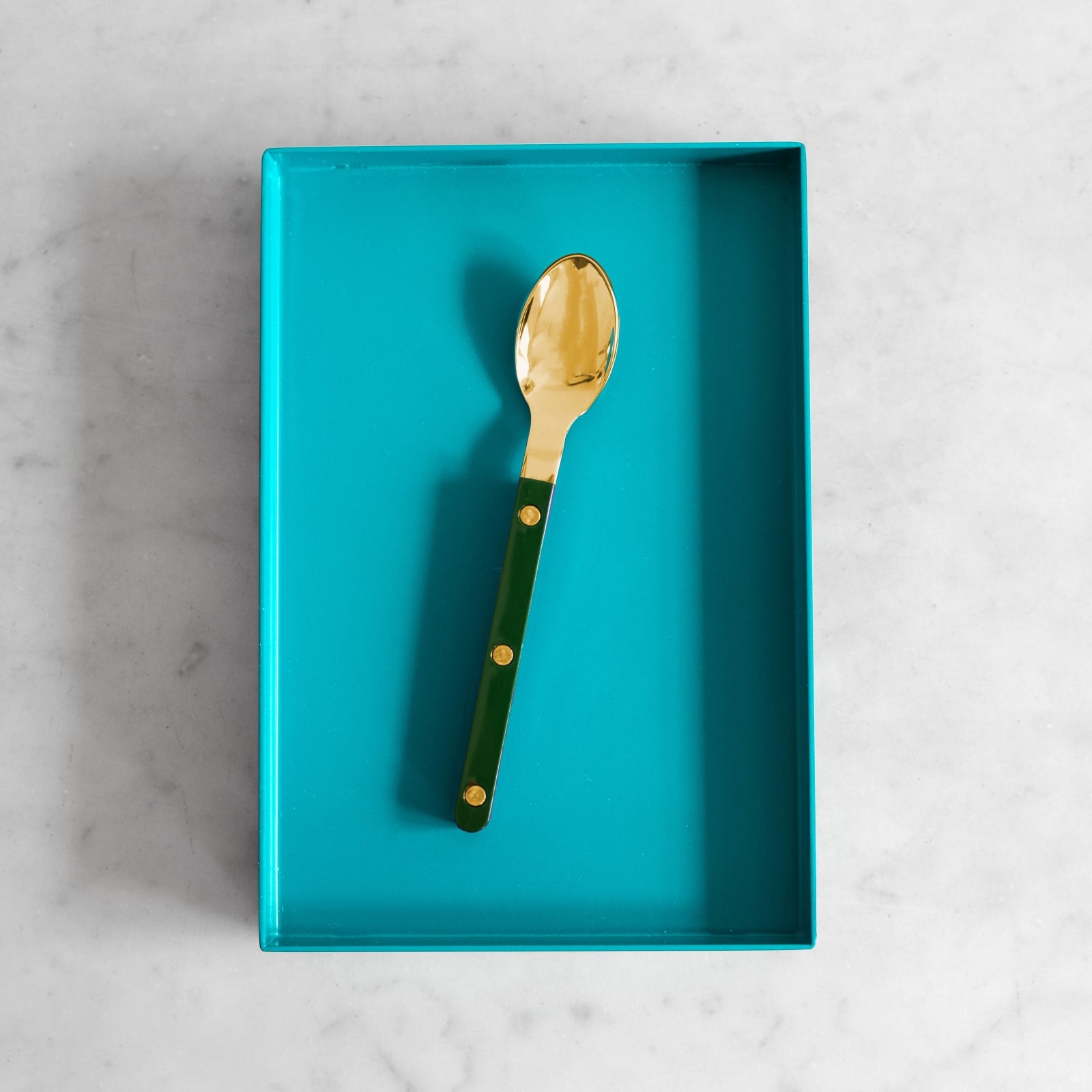 Bistrot Gold Solid, Green - Espresso spoon