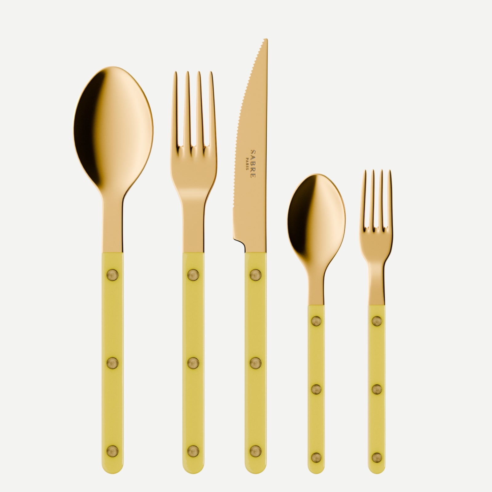 Bistrot Gold Solid, Yellow - 5 pieces cutlery set