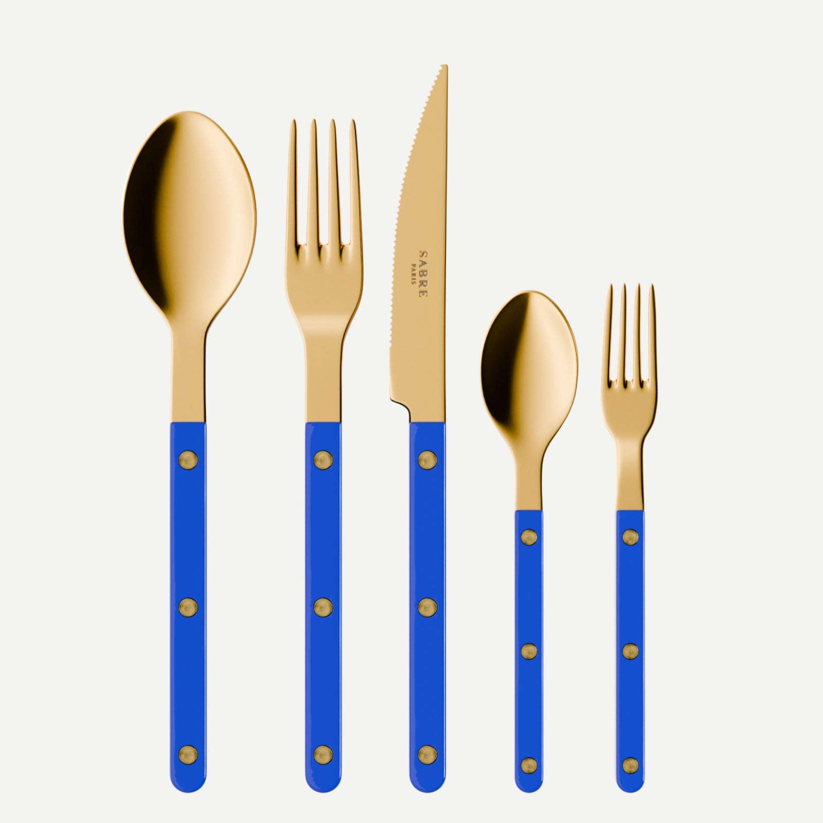 Bistrot Gold Solid, Lapis blue - 5 pieces cutlery set