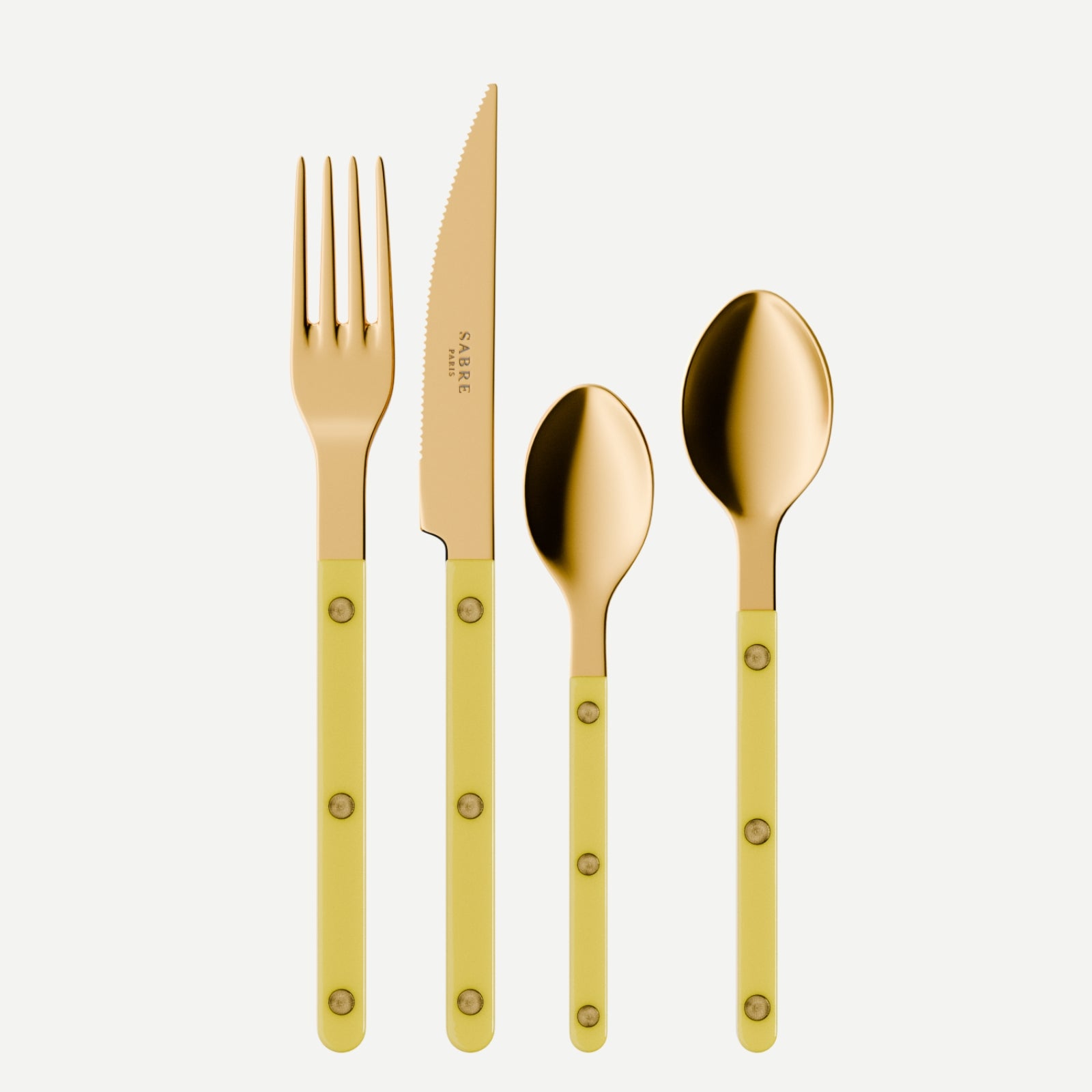Bistrot Gold Solid, Yellow - 4 pieces cutlery set