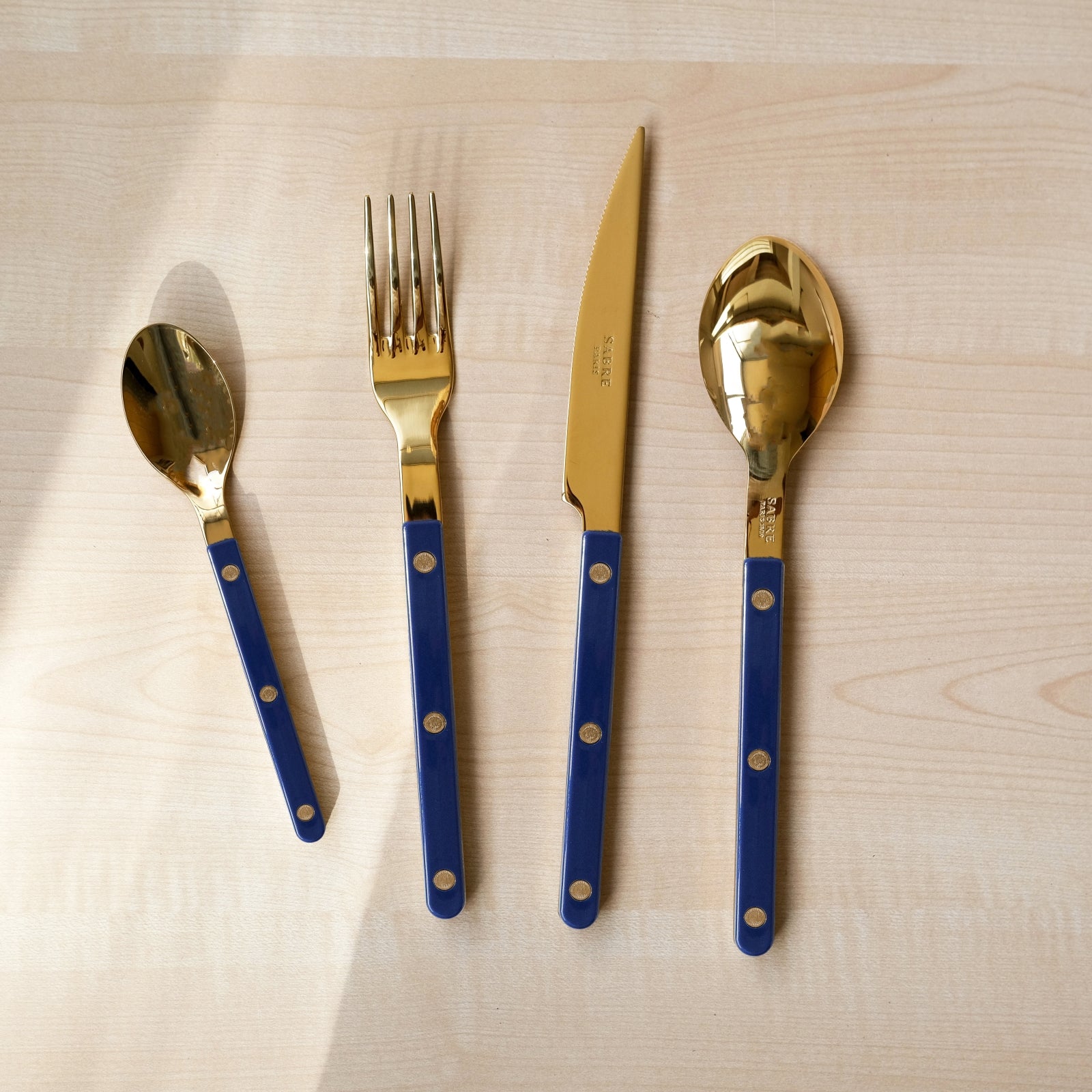 Bistrot Gold Solid, Navy blue - 24 pieces cutlery set