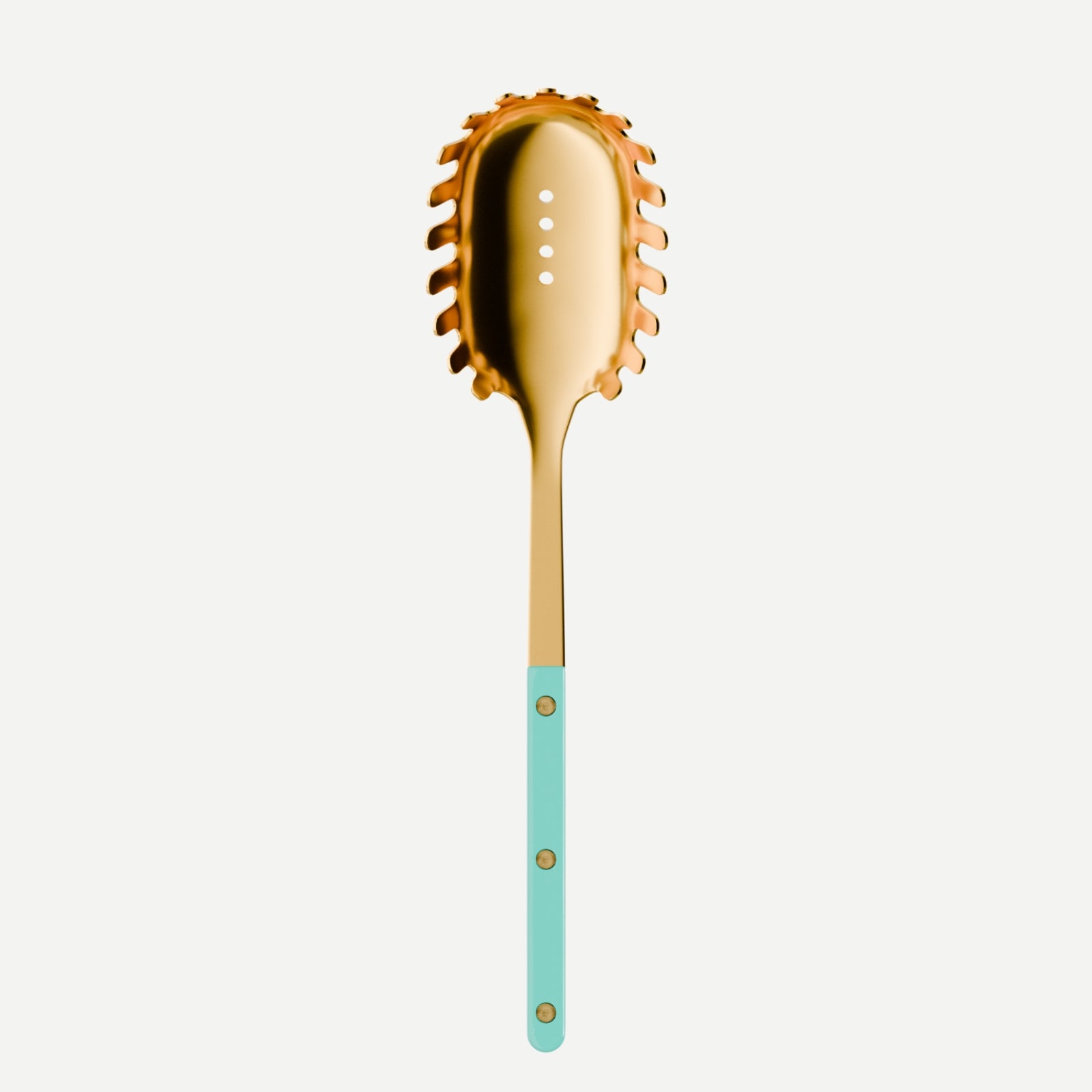 Bistrot Gold color Solid, Turquoise - Spaghetti spoon