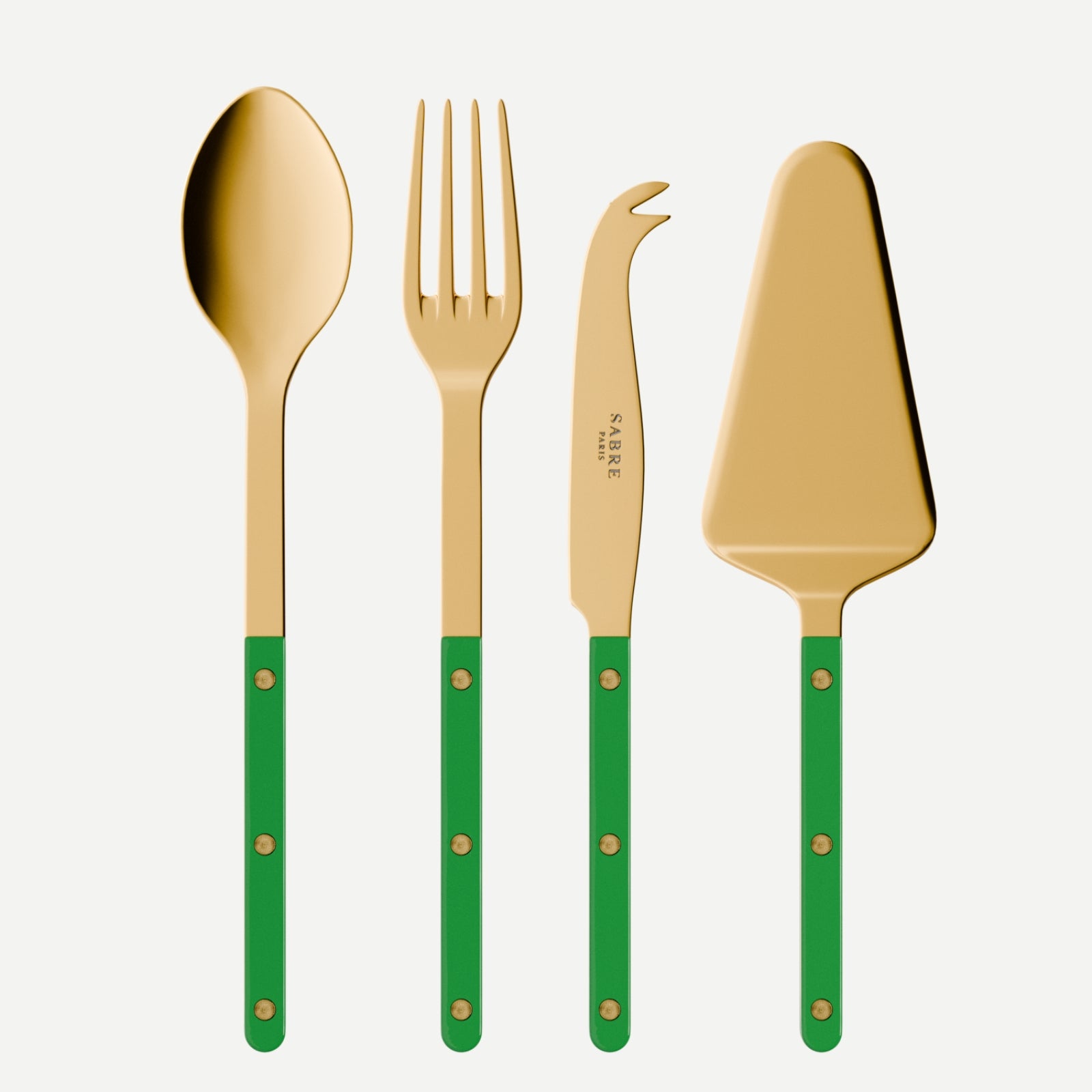 Bistrot Gold Solid, Garden green - Set of 4 Bistrot must-have serving pieces