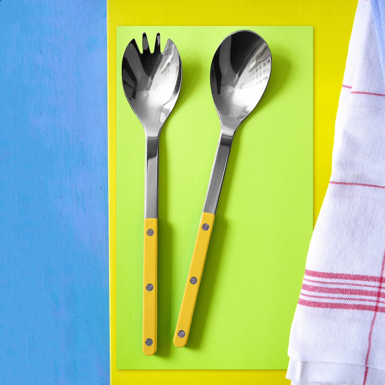 Bistrot Solid, Yellow - Salad cutlery set