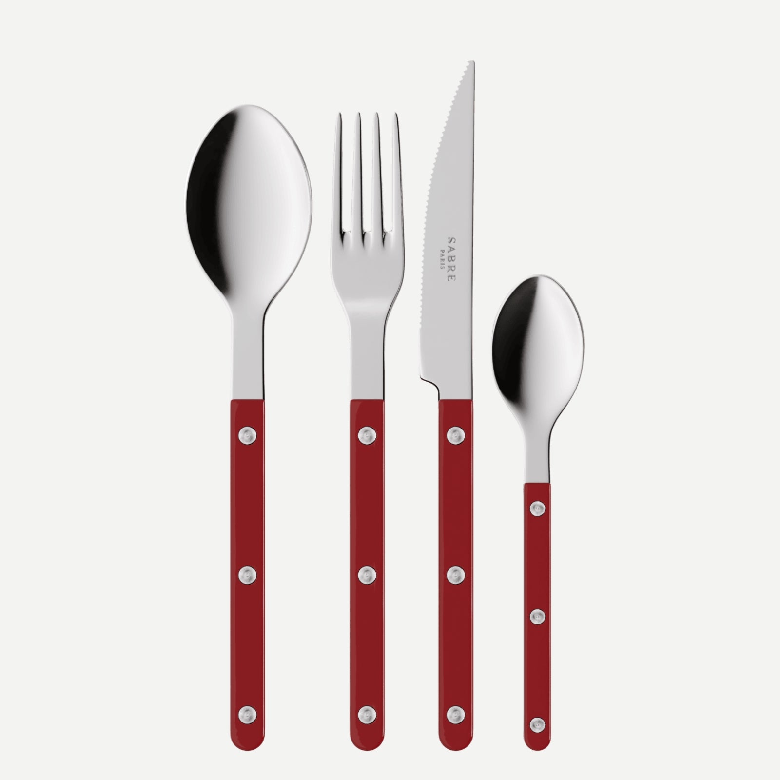 Bistrot Solid, Burgundy - 4 pieces cutlery set