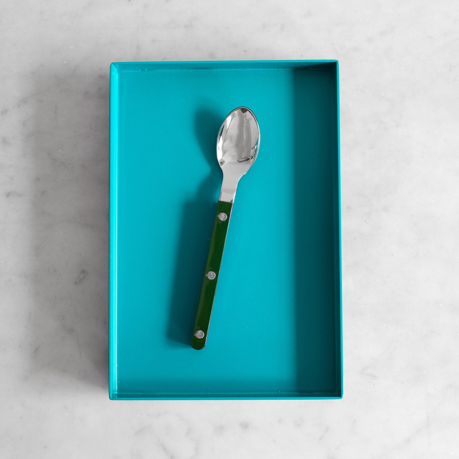 Bistrot Solid, Green - Box of 6 espresso spoons