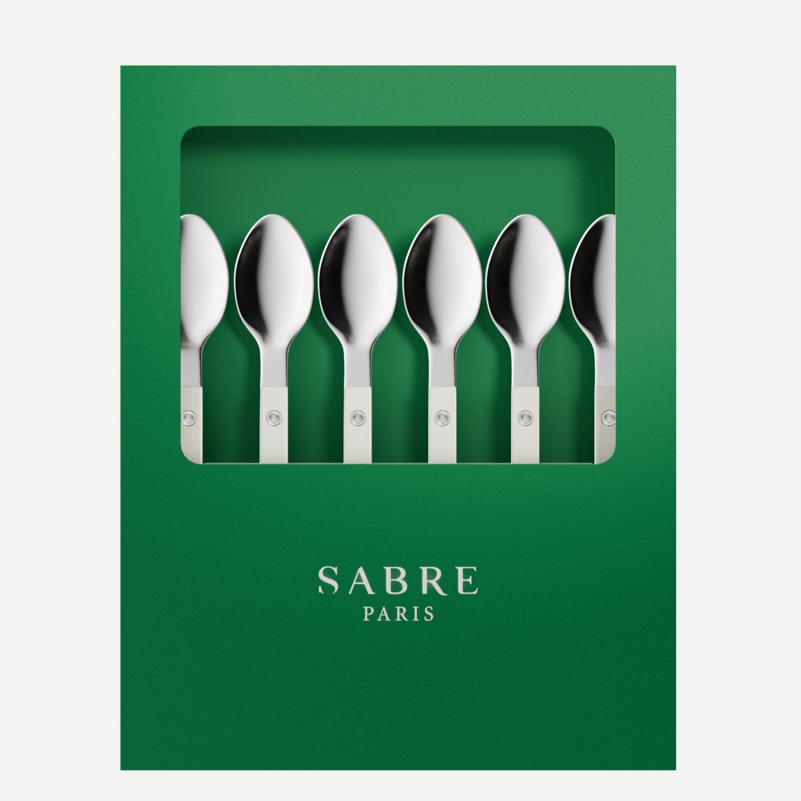 Bistrot Solid, White - Box of 6 espresso spoons