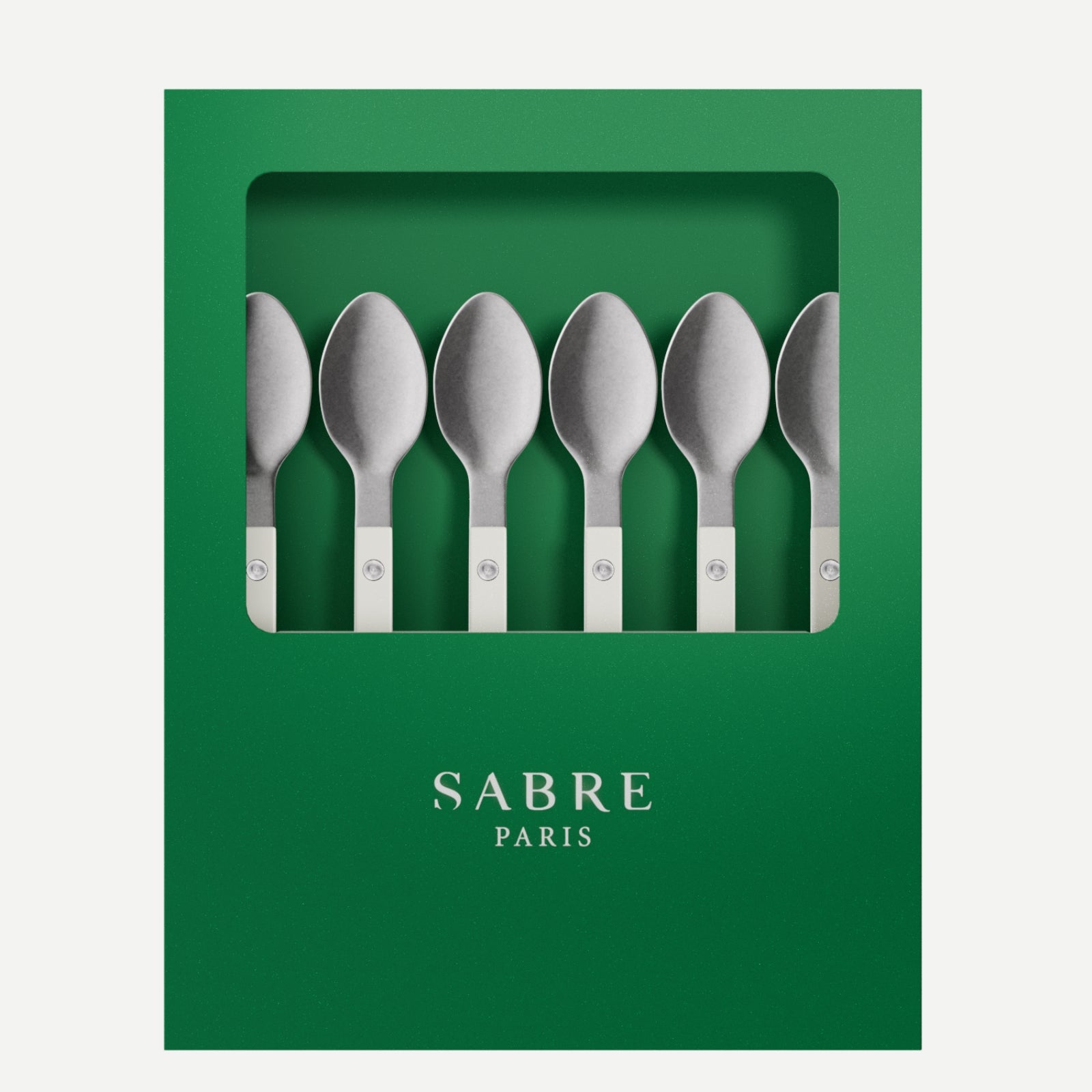 Bistrot Vintage Solid, White - Box of 6 espresso spoons