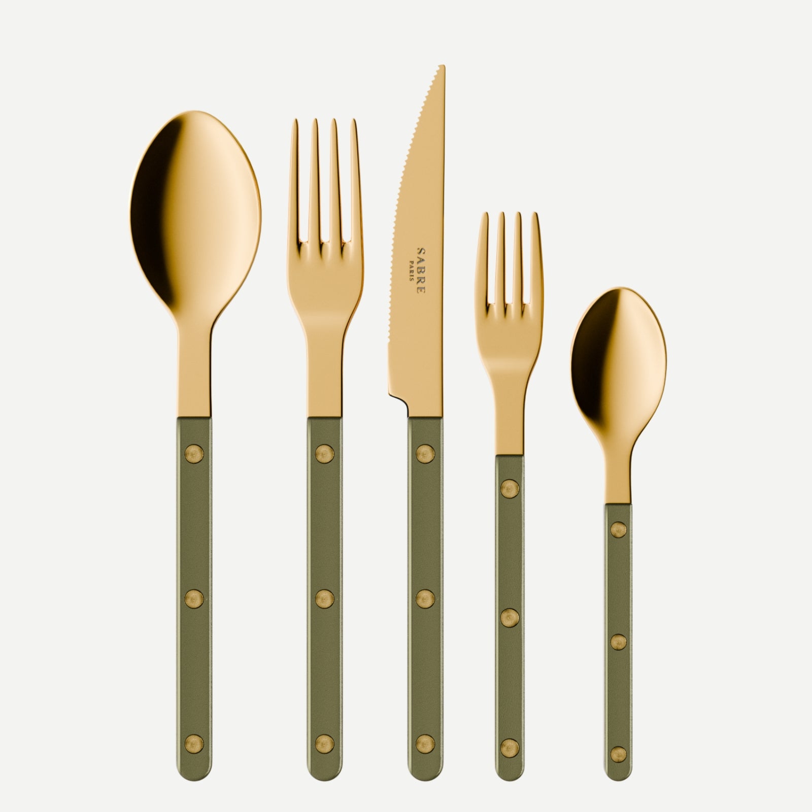 Bistrot Gold Pearly, Olive - 5 pieces cutlery set