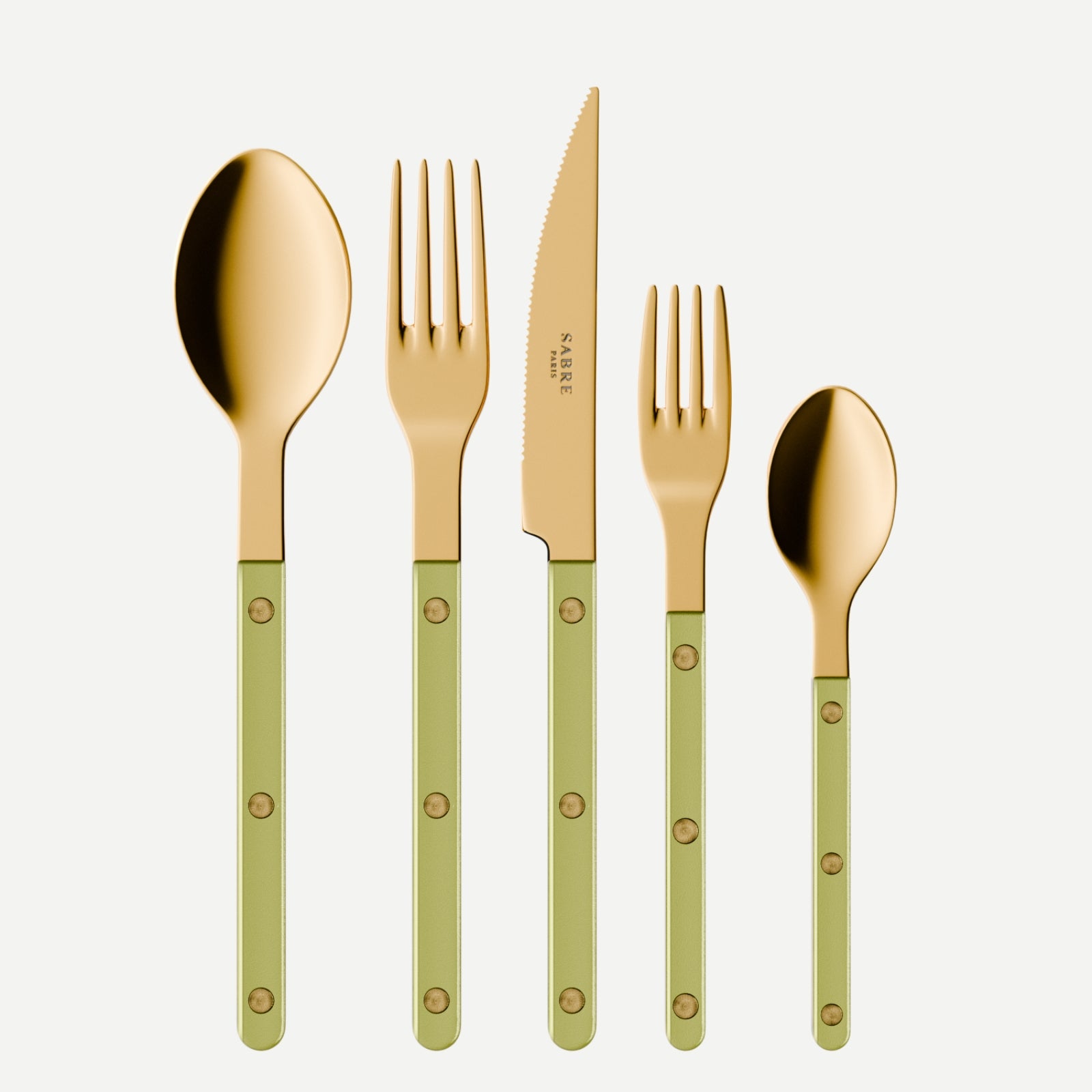 Bistrot Gold Pearly, Moss - 5 pieces cutlery set