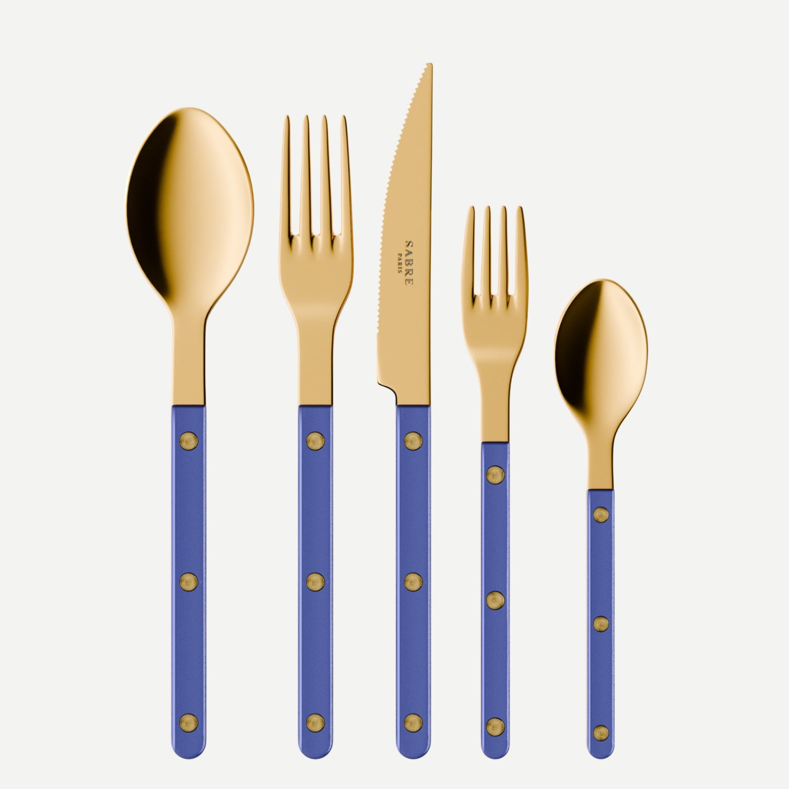 Bistrot Gold Pearly, Lapis blue - 5 pieces cutlery set