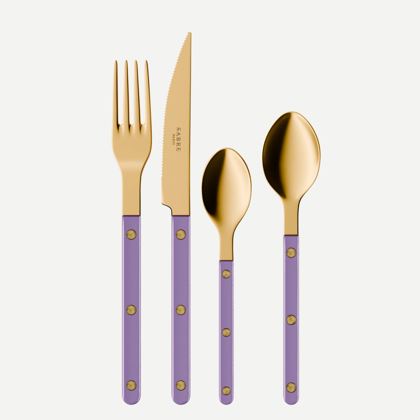 Bistrot Gold Pearly, Purple - 32 pieces cutlery set