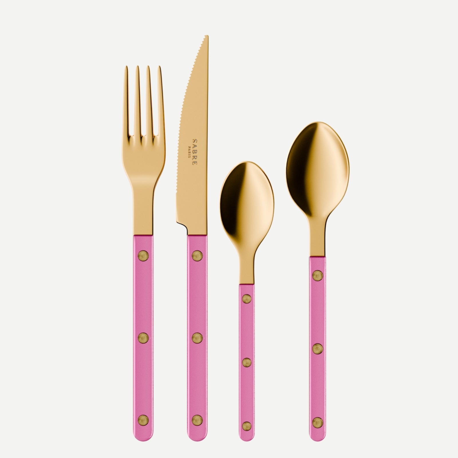 Bistrot Gold Pearly, Pink - 4 pieces cutlery set