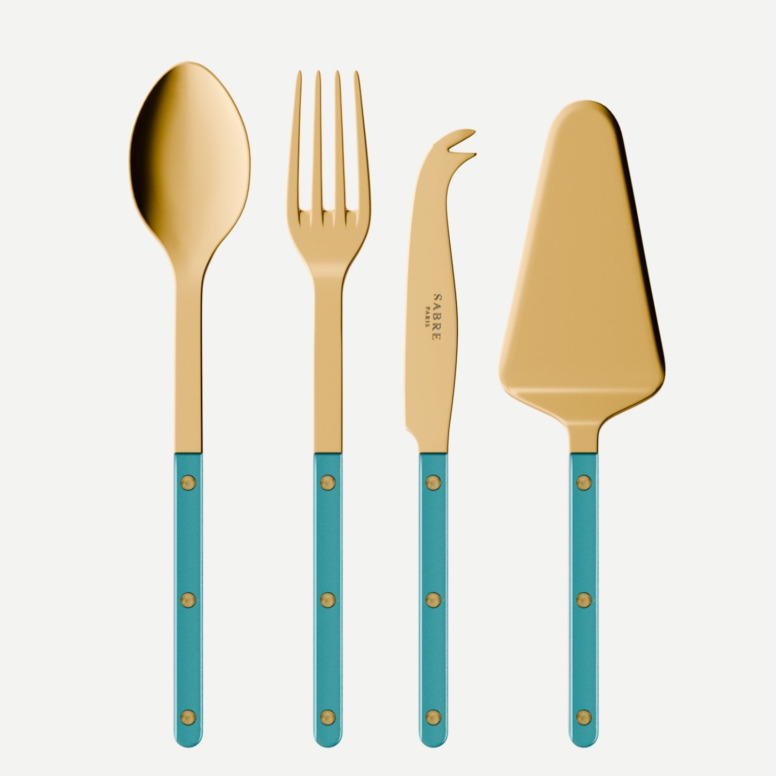 Bistrot Gold Pearly, Turquoise - Set of 4 Bistrot must-have serving pieces