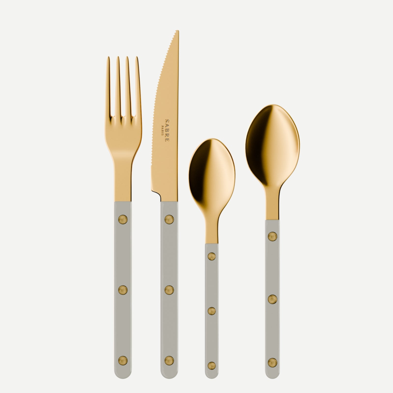 Bistrot Gold Solid, Grey - 24 pieces cutlery set