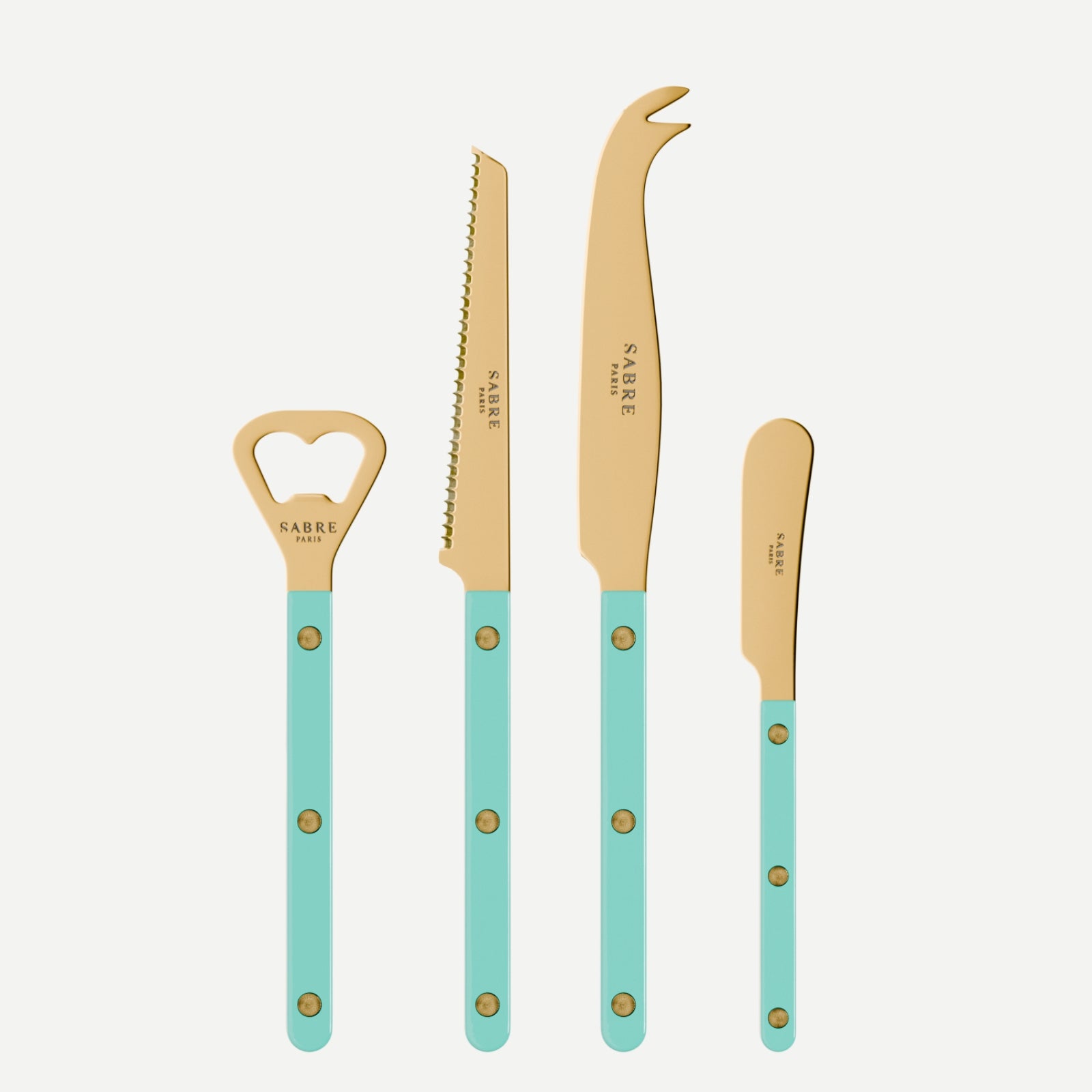 Bistrot Gold Solid, Turquoise - Bistrot aperitif set