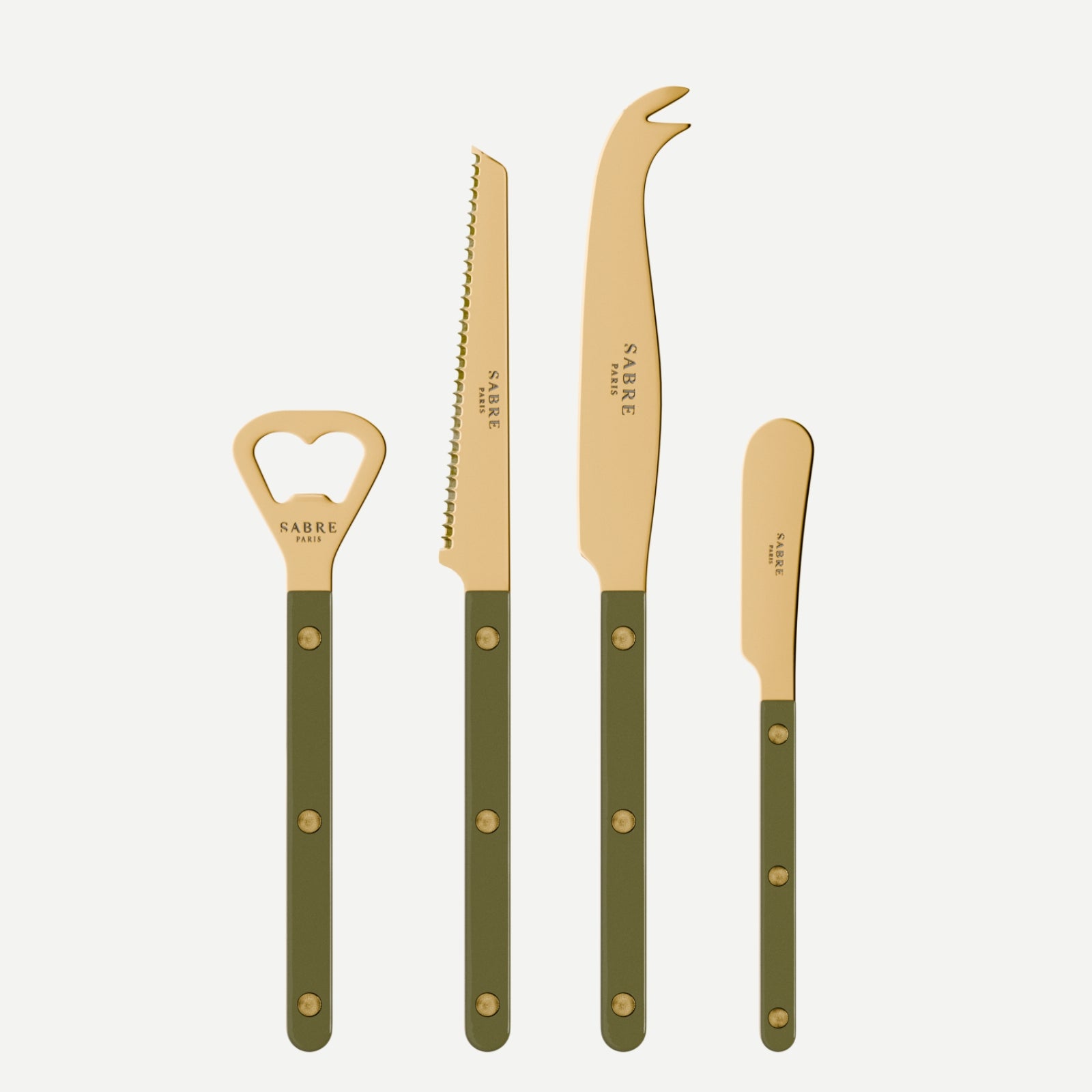 Bistrot Gold Solid, Green fern - Bistrot aperitif set